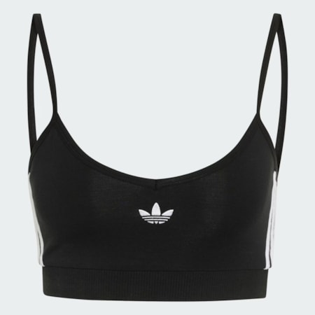 Top Adidas Three Stripes Bralet  Black White KD7968