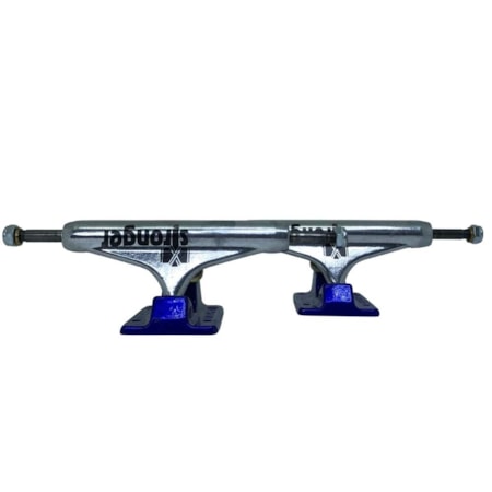 Truck Stronger 139mm Vazado Cinza Base Azul