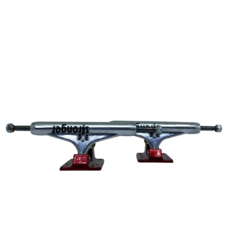 Truck Stronger 139mm Vazado Cinza Base Vermelha