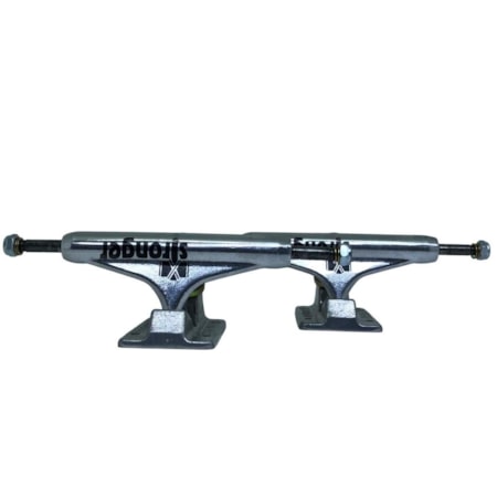 Truck Stronger 139mm Vazado Cinza logo Preto